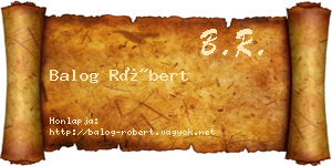 Balog Róbert névjegykártya